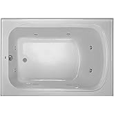 PROFLO PFW6042ARSK Plus A 60" x 42" Alcove 8 Jet Whirlpool Bath Tub with Skirt, Right Hand Drain and Right Hand Pump - White