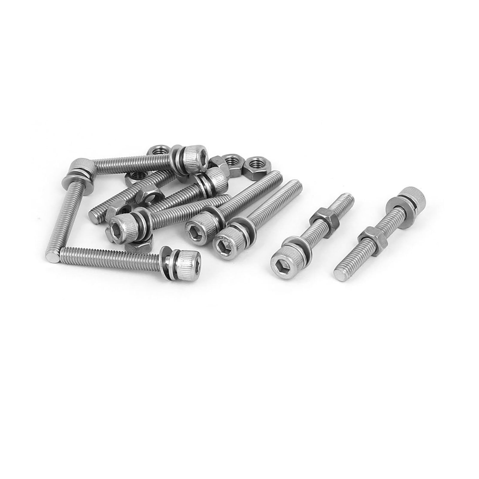 TOP-VIGOR 10Pcs M5 x 35mm Screw Assortment Kit, 304 Stainless Steel Phillips Pan Head Bolt Screw Nut Washer for Professionals, Amateurs, Landlords, Repairmen and DIY