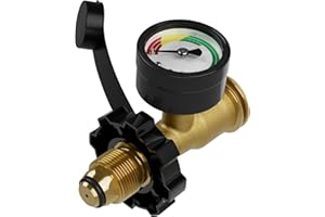 Propane Tank Gauge, 3 Colors Coded Universal for Cylinder, Grill, Heater, RV Camper and More, 5-40 Pound LP Tank Gas Level In