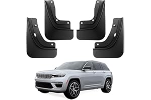 Ecarzo Mud Flaps Fit for 5th Gen Jeep Grand Cherokee 2025 2024 2023 2022 No Drilling Required All Weather Mud Splash Guards Mudflap Front & Rear Gen Jeep Grand Cherokee 2-Row Accessories 4pcs (Non L)