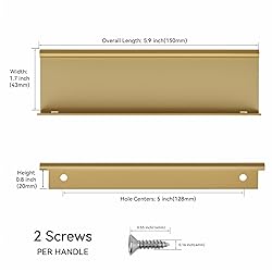 ScentFlows Edge Pulls Gold Finger Pull for Cabinets