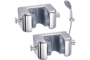 Ceecysaa 2 Pack Shower Head Holder, Strong Adhesive Adjustable Shower Wand Holder, No Drilling Bathroom Wall Mount Shower Hea