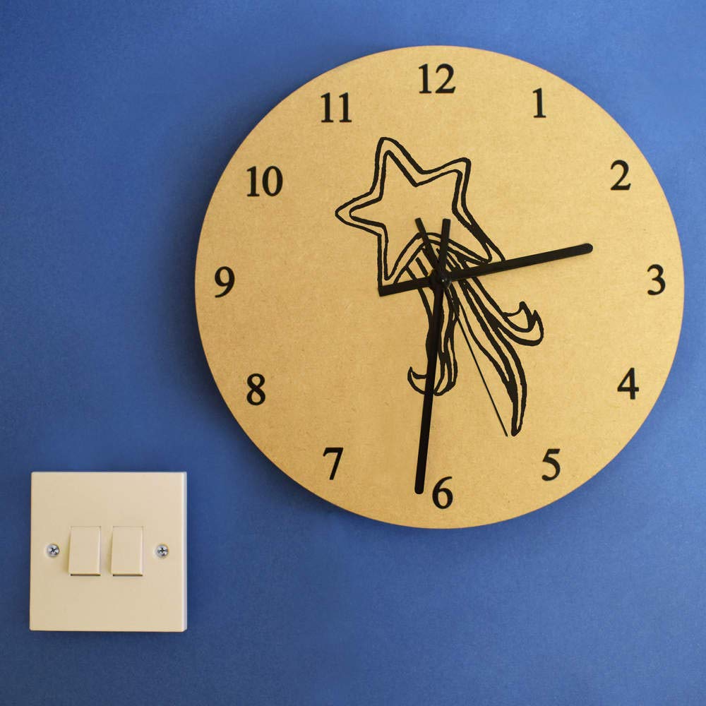 Ck00021704 Azeeda 275mm étoile Filante Grande Horloge Mdf