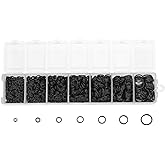 1370pcs Assorted 7 Sizes 3mm-10mm Round Open Jump Ring Split Rings Jewelry Findings Connector for Earring Bracelet Necklace Keychain Accessories (Black)