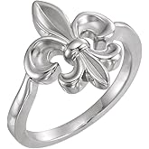 FB Jewels 925 Sterling Silver Fleur-de-lis Ring Size 7