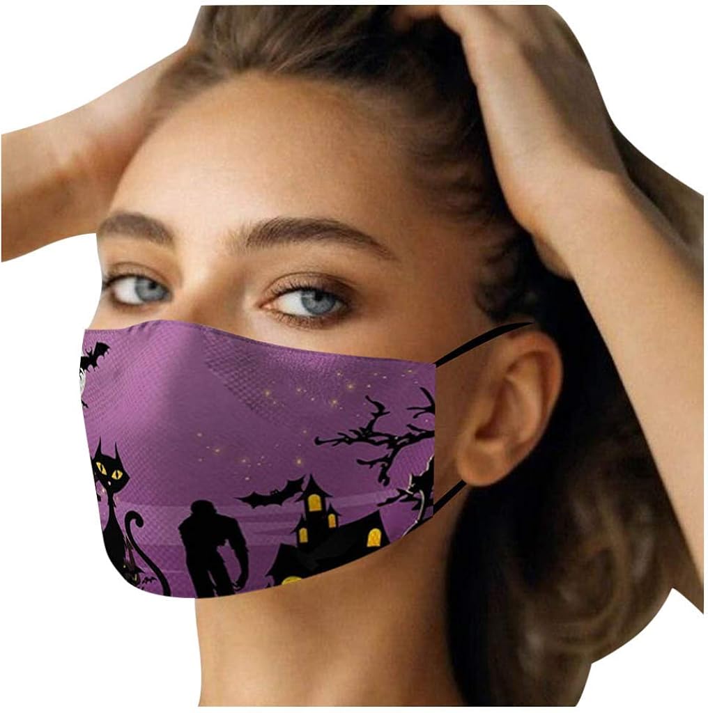 1PC Adults Halloween Funny Prints Reusable Face_Mask