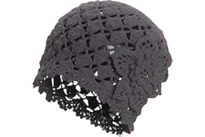 Julpsk Spring Thin Boho Crochet Beanie Cotton Handmade Floral Hat for Beach Travel