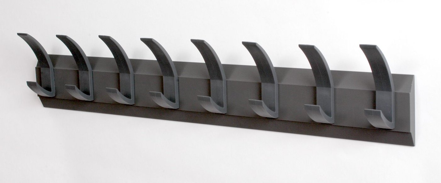 Acorn Linear 8 Hat and Coat Wall Rack with Concealed Fixings 8 Hooks (16 hanging points) Graphite Code: 319883