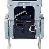 SO~MINE Airplane Pocket Organizer | Tray Table Cover | In Flight Seat Back Organizer Bag | Commuter Essential Travel Bag | Media Pouch For Flying | Travel Gift | Attaches To Luggage