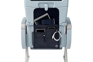 SO~MINE Airplane Pocket Organizer | Tray Table Cover | In Flight Seat Back Organizer Bag | Commuter Essential Travel Bag | Media Pouch For Flying | Travel Gift | Attaches To Luggage