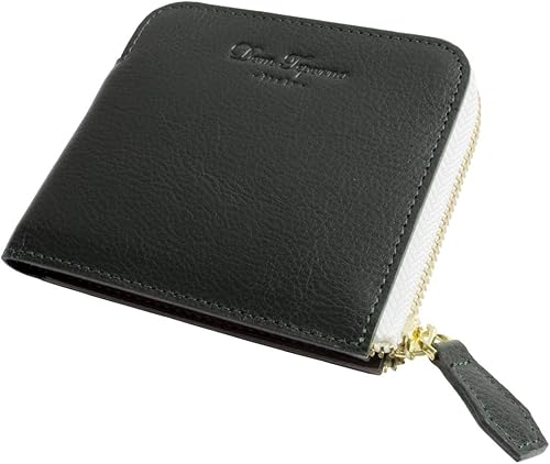 Amazon Dom Tea Italy L字ファスナー ミニ財布 メンズ レディース 本革 二つ折り 小さい財布 薄型 財布 イタリアンレザー グリーン Dom Tea 財布