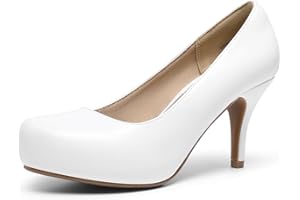 DREAM PAIRS Tiffany Women's Classic Elegant Versatile Low Stiletto Heel Dress Platform Pumps Shoes