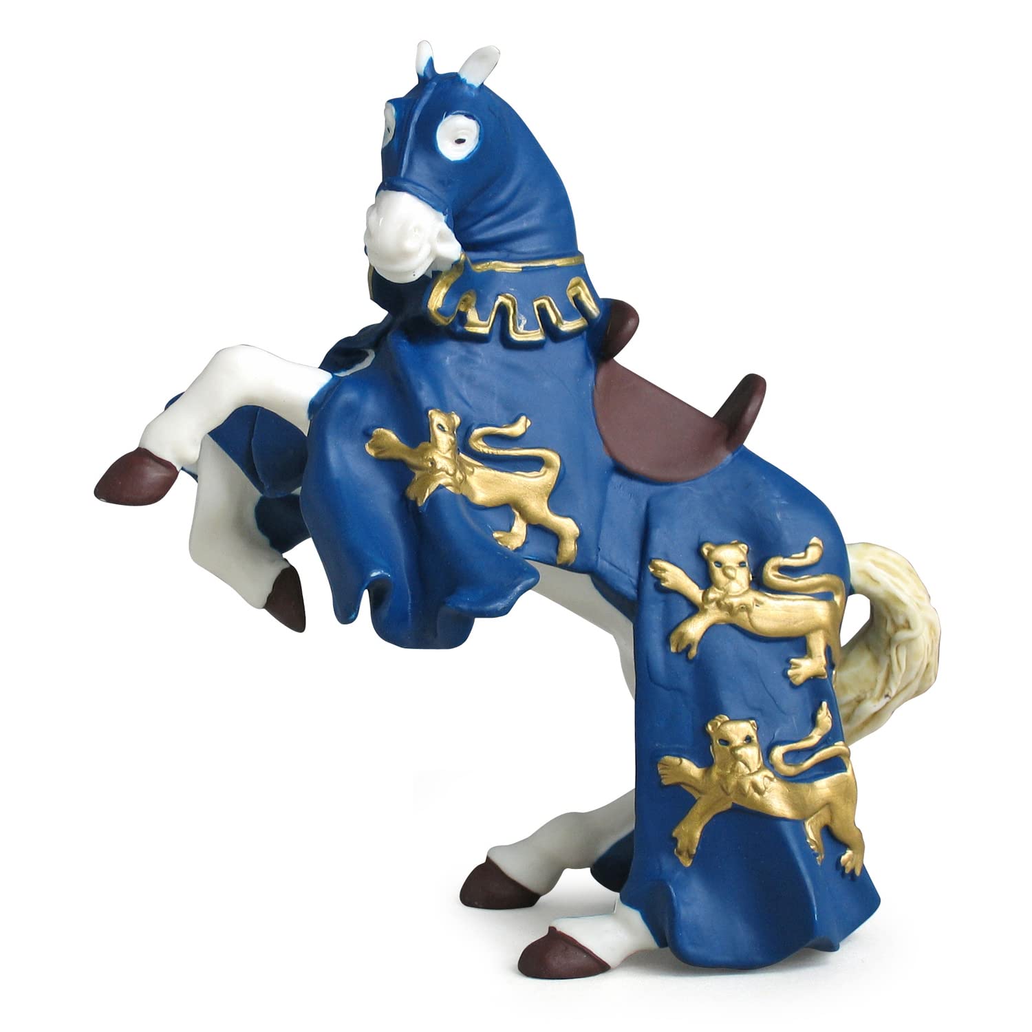 Papo - Realistic Horse Of Blue King Richard Figure - Ages 3+ - Fantasy & Medieval Collection - Creative Play Knights World - Gift Idea Toy for Girls and Boys