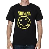 Men's Nirvana Smiley Logo Double Sided T-Shirt, Black, X-Large