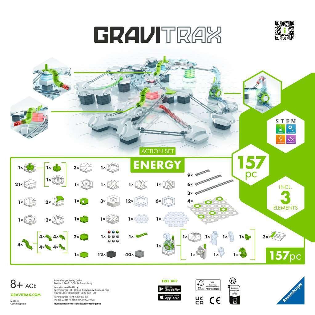 Ravensburger 27482 GraviTrax Energy Action Set, GraviTrax Starter Set, Marble Run and Construction Toy from 8 Years, Can Be Played Alone