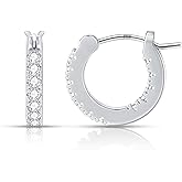 Gacimy Hoop Earrings for Women 14k Gold Plated, Cubic Zirconia Hoop Earrings with Sterling Silver Post