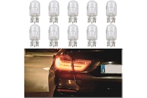 KHGUZ 10PCS Car T20 1891/7443 Dual Wire Brake Bulb, 12V 21/5W Ultra Bright Vehicle Turn Signal Tail Light, Micro Auto DRL Indicator Lighting Replacement Accessories, Universal for Most Cars（White）