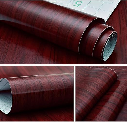 Amazon Com Faux Mahogany Wood Shelf Drawer Liner Contact Paper