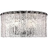 Z-Lite 1943F16-MB Glacier Flush Mount, 5-Light 300 Total Watts, Matte Black