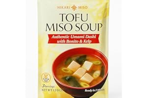 Hikari Instant All Nature Miso Soup Paste, Umami Dashi with Bonito & Kelp. Includes 3 Servings with 0.4oz and 45 Calories eac