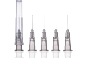 HYDDEB 100 Pack 27Ga 1/2 Inch(13mm) Lab Dispensing Needle for Scientific, Disposable Individually Packaged