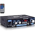 WOOPKER AK35 200W Stereo Audio Amplifier Bluetooth 5.0, 2.0 Channel Mini Amplifier Stereo Receivers with Bass & Treble Control,Home Amplifier w/AUX, USB, SD Card Input,Remote Control