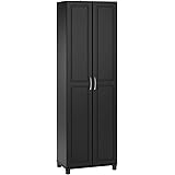 Amazon Com Systembuild Kendall 16 Utility Storage Cabinet Black Furniture Decor