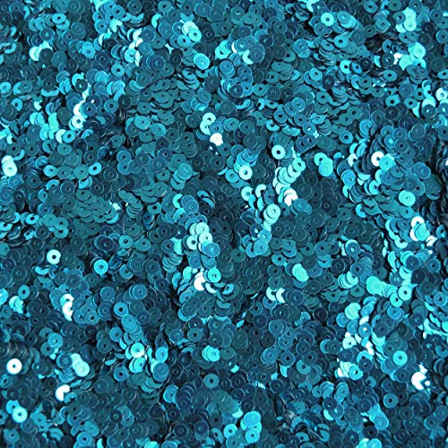 3mm Sequins Flat Round Teal Peacock Metallic. Made in USA