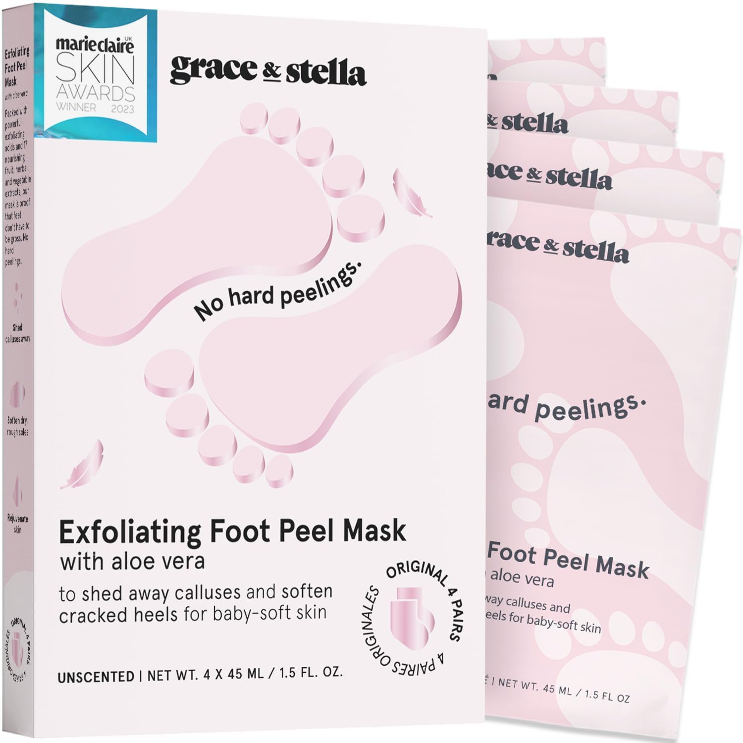 Award-Winning Foot Peeling Mask - Dr. Pedicure Foot Peel Masks (4 Pairs, Lavender) - Moisturizing Foot Masks That Remove Dead Skin, Exfoliating Foot Mask for Dry Cracked Feet, Feet Peeling Mask — image 1