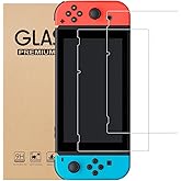 BJKing [2 Pack] Tempered Glass Screen Protector for Nintendo Switch - Transparent HD Clear Anti-Scratch Screen Protector for Nintendo Switch 1