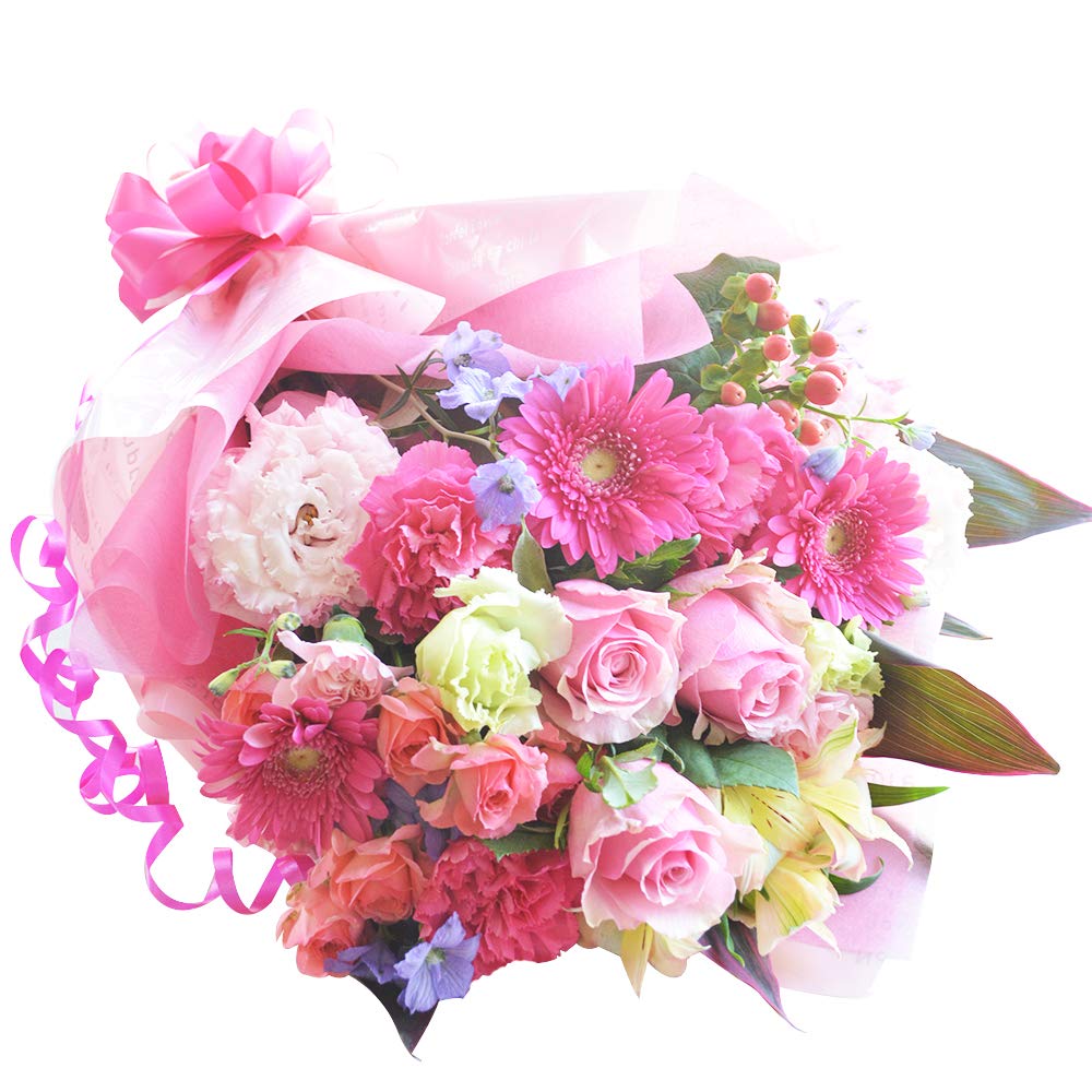エルフルール ピンクの季節花を使用した ボリューム花束 結婚祝い 誕生日 記念日 プレゼント 結婚記念日 退職 卒業商品画像