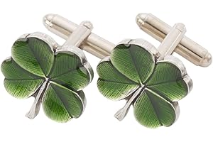 DANFORTH Four Leaf Clover Cufflinks for Men | Handcrafted Pewter Shamrock Cufflinks, Green St. Patrick’s Day Accessories, Made in USA