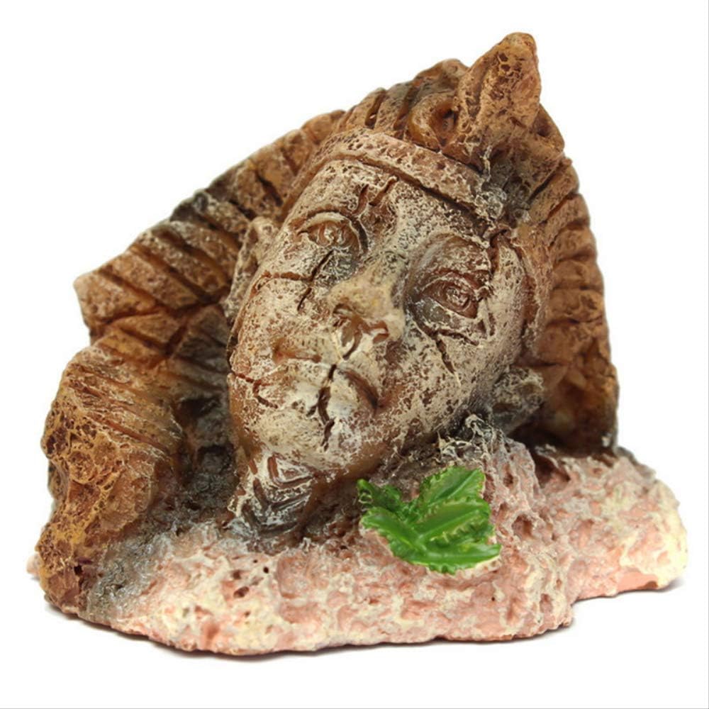 ZGPTX Home Decorations Ornament Figurines Gift Retro Egyptian Aquarium Vintage Resin Supplies for The Aquarium Decor Pet Fish Tank