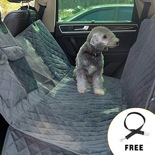 SiYang Dog Seat Cover for Backseat of Cars/Trucks/SUV - Waterproof Dog Hammock for Back Seat with the Clear View Window Side Flap and Dog Seat Belt Pet Seat Cover