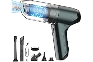 GreceYou Cordless Car Vacuum Cleaner, 12000PA High Power Handheld Vacuum with Brushless Motor, 3-in-1 Multifunctional Mini Vacuum Cleaner for Car, Office and Home Cleaning (Dark Green)