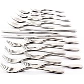 Knork Silverware Set - 20 Piece Matte Silver Cutlery set - Ergonomic Design Utensil sets, 18/10 Stainless Steel Forks Spoons and Knives set