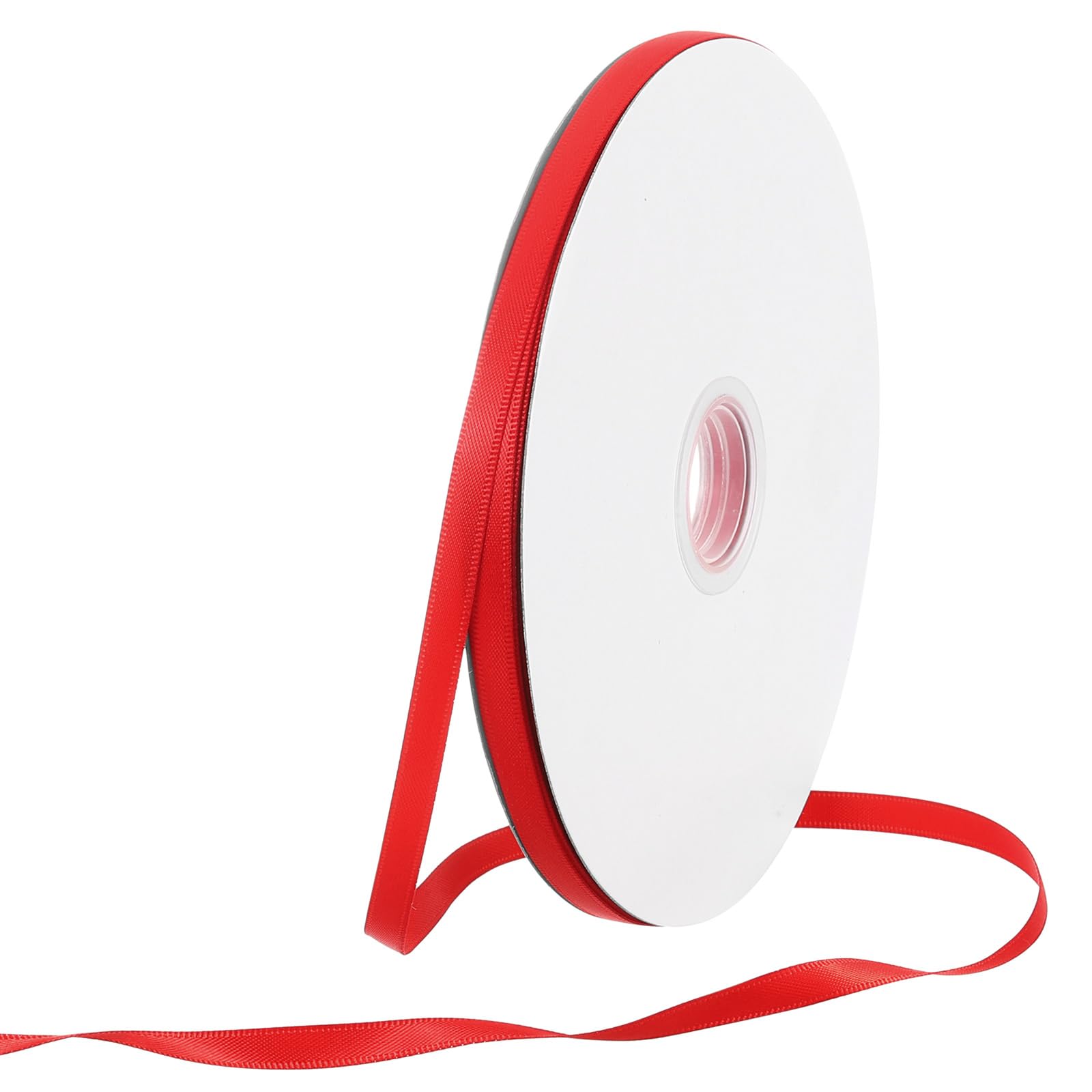 Rebower 6mm Satin Ribbon 64m Thick Double Face Grosgrain Silk Ribbon, [for Gift Wrapping, Hair Bows, Wedding, Cake, Flower] - 70 Yard/210ft/ Red