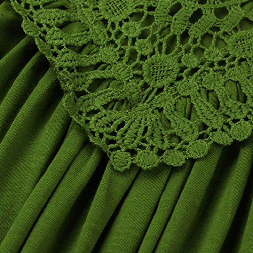 Paymenow Women's Sexy Sleeveless Lace Crochet Hollow Out Halter Neck Tank Tops T Shirt Blouse Camis Vest (Green, XL) - Thumbnail 2