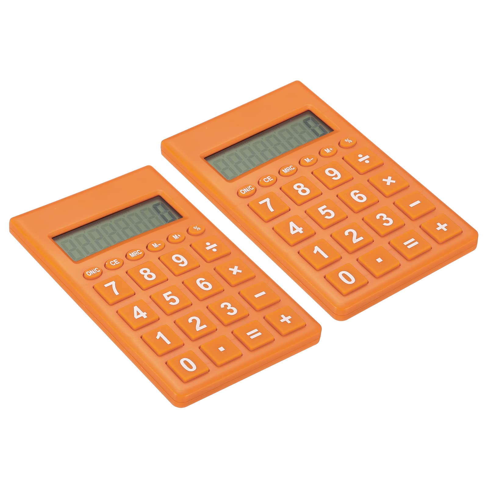 PATIKIL Desktop Calculator, 2 Pack Large 8 Digit LCD Display Portable Desk Calculator Standard Function for Home Office Style 2, Orange