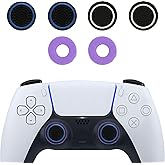 MysticHome for Ps5 Controller Grip,No - Slip joystick Thumb Grips & Precision Rings | Universal Controller Accessories for Nintendo Switch Pro, PS4, PS5, Xbox One & Series X | 6PCS Black+Purple