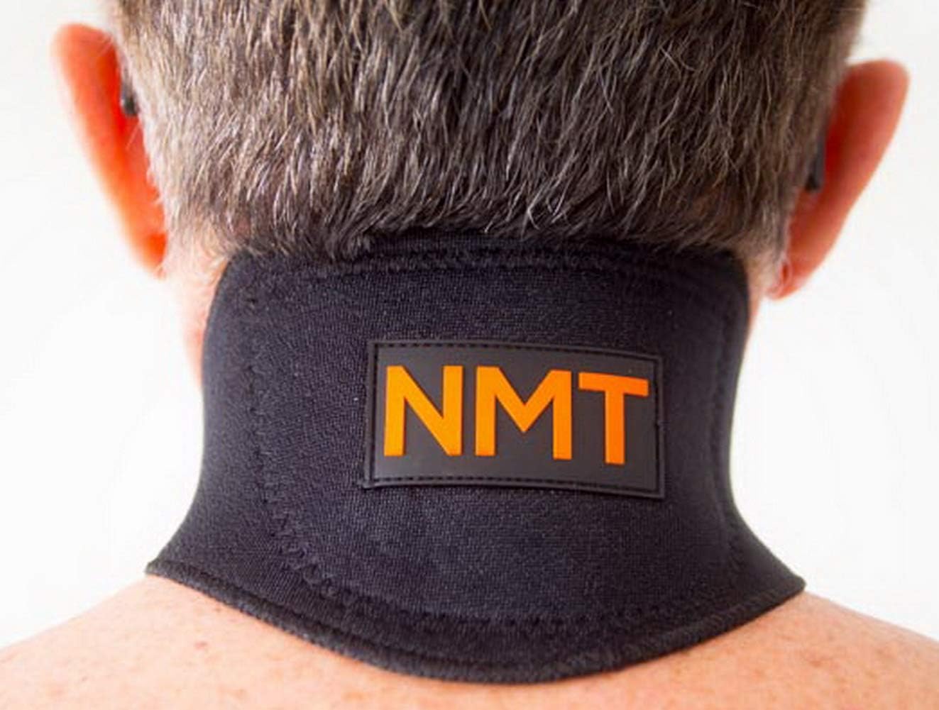 Neck Wrap by NMT ~ Pain Relief for Women and Men, Sleep Apnea, Arthritis, Migraine, Headache, Health, Swelling, Stiff ~ Portable Black Brace ~ New Flexible Cervical Support Collar ~ Physical Therapy: Health & Personal Care