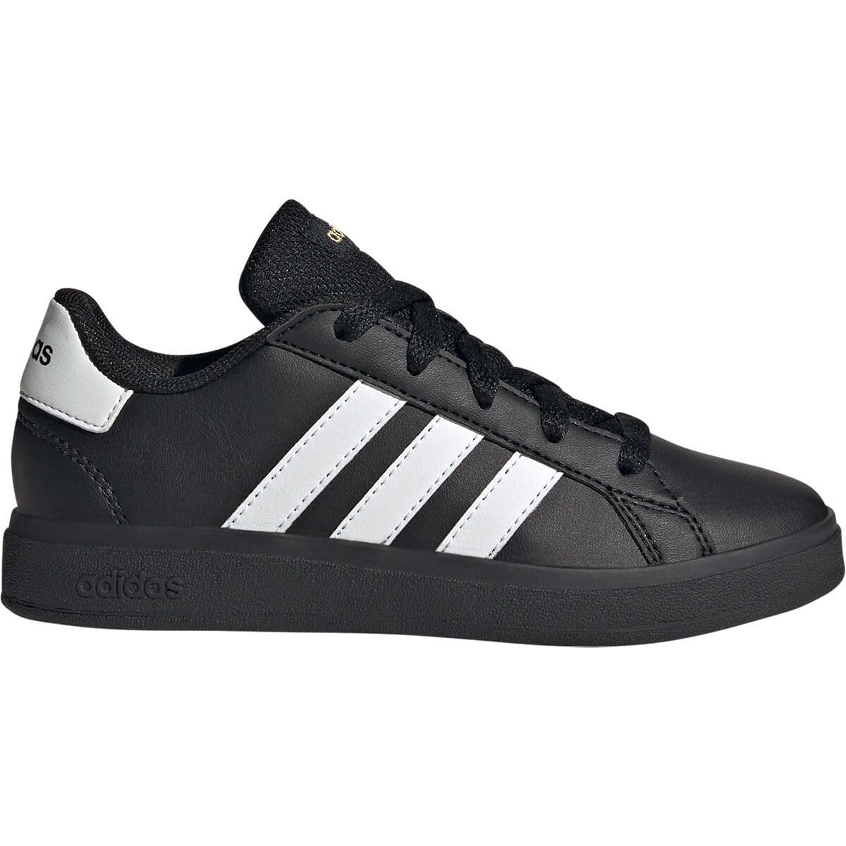 adidas Unisex-Kid's Grand Court 2.0, Black/White/Gold Metallic, 13 Image