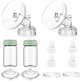 Breast Pump Parts Compatible with Spectra S1/S2/9 Plus/Synergy Gold, Full Set Replacement Parts for Spectra Include 21mm Flange, Duckbill Valve, Backflow Protector, Tubing, Bottle, Not Original Parts
