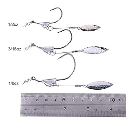 5PCS Keel Weighted Swimbait Hooks with Blade