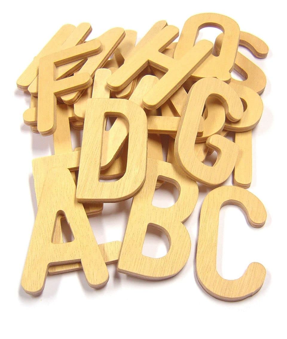 Major Brushes Upper Case Wooden Alphabet Stencil Letters - Pack of 26
