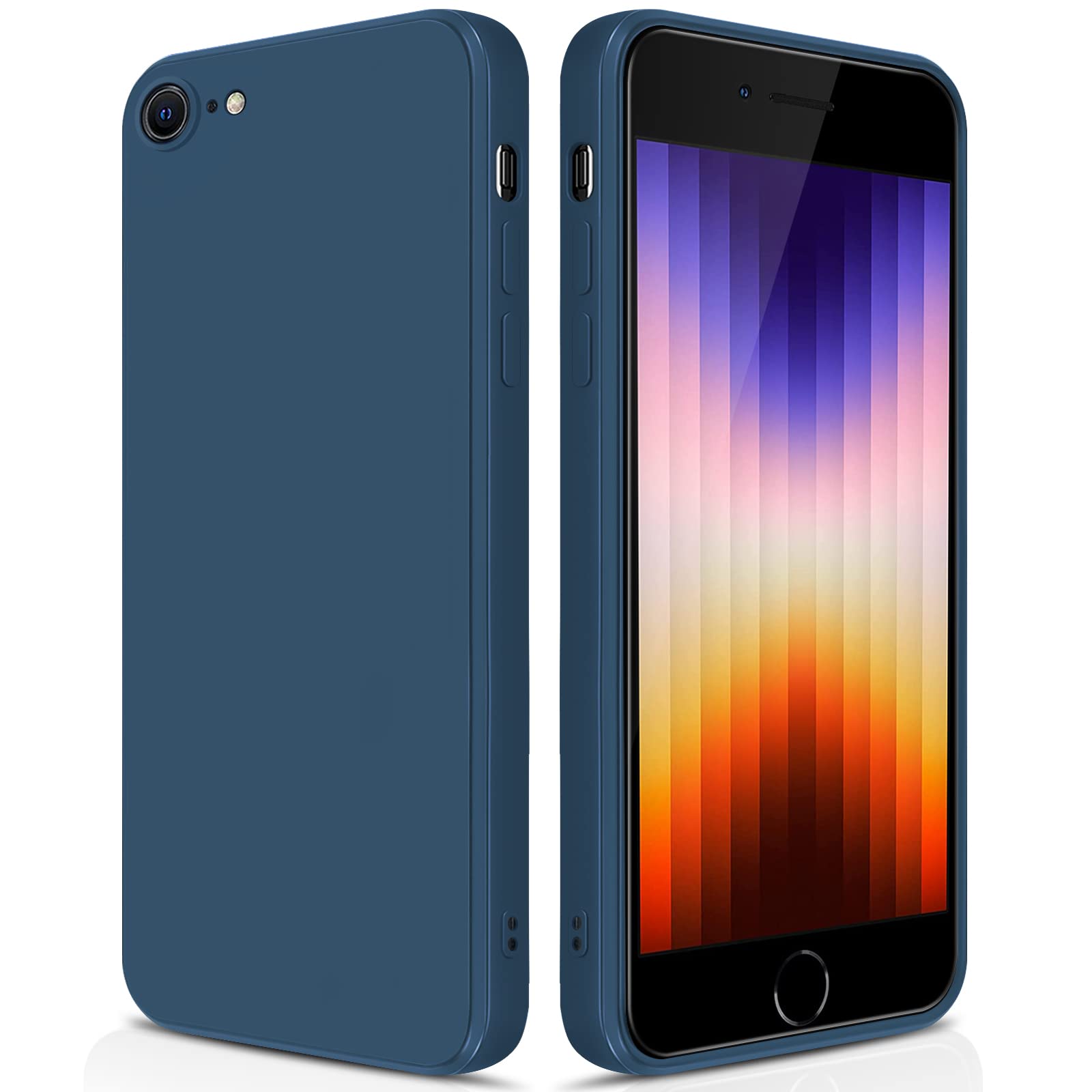 GiiYoon Case Compatible with iPhone7/8/SE2/SE3, Slim Liquid Silicone Shockproof Phone Case with Soft Microfiber Lining- Blue โ image 1
