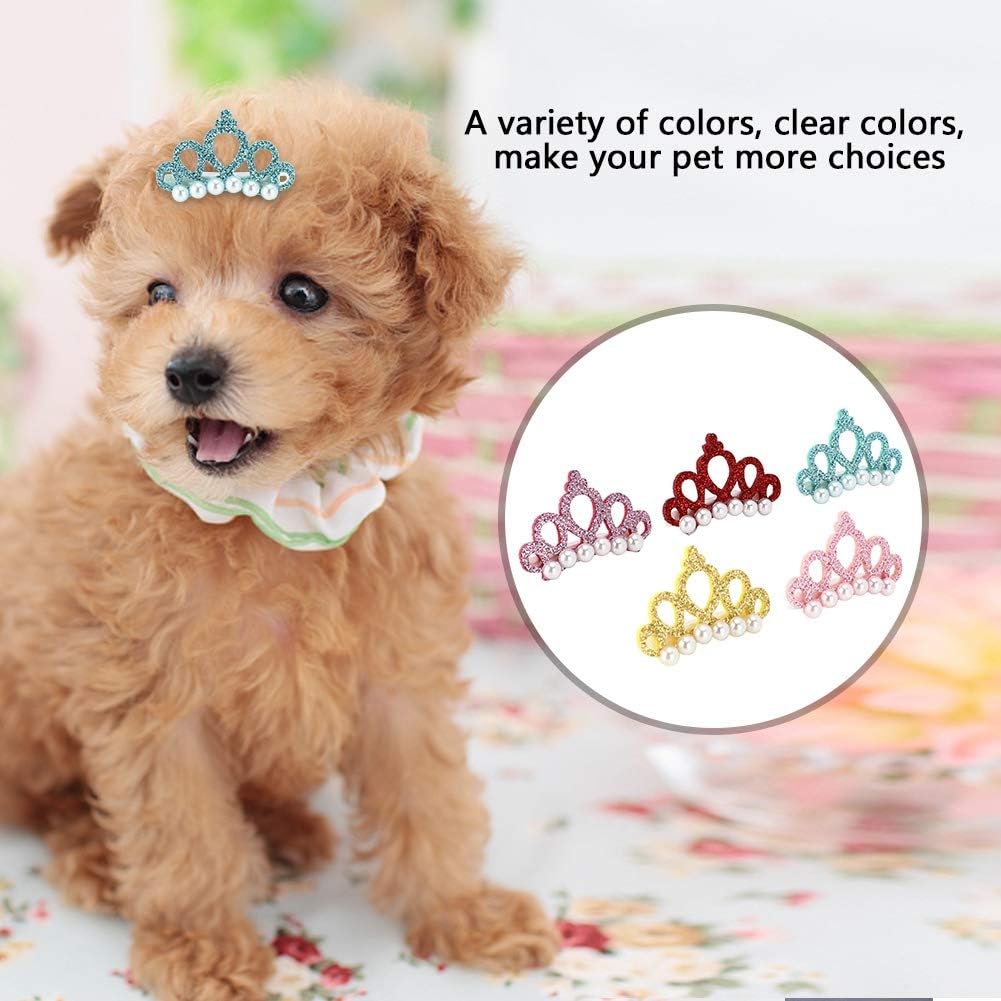 Tnfeeon 25PCS Crown Hair Clip for Pet Colorful Shining Hairpin Grooming Accessories for Cat Medium Small Cat Dog - Image 4