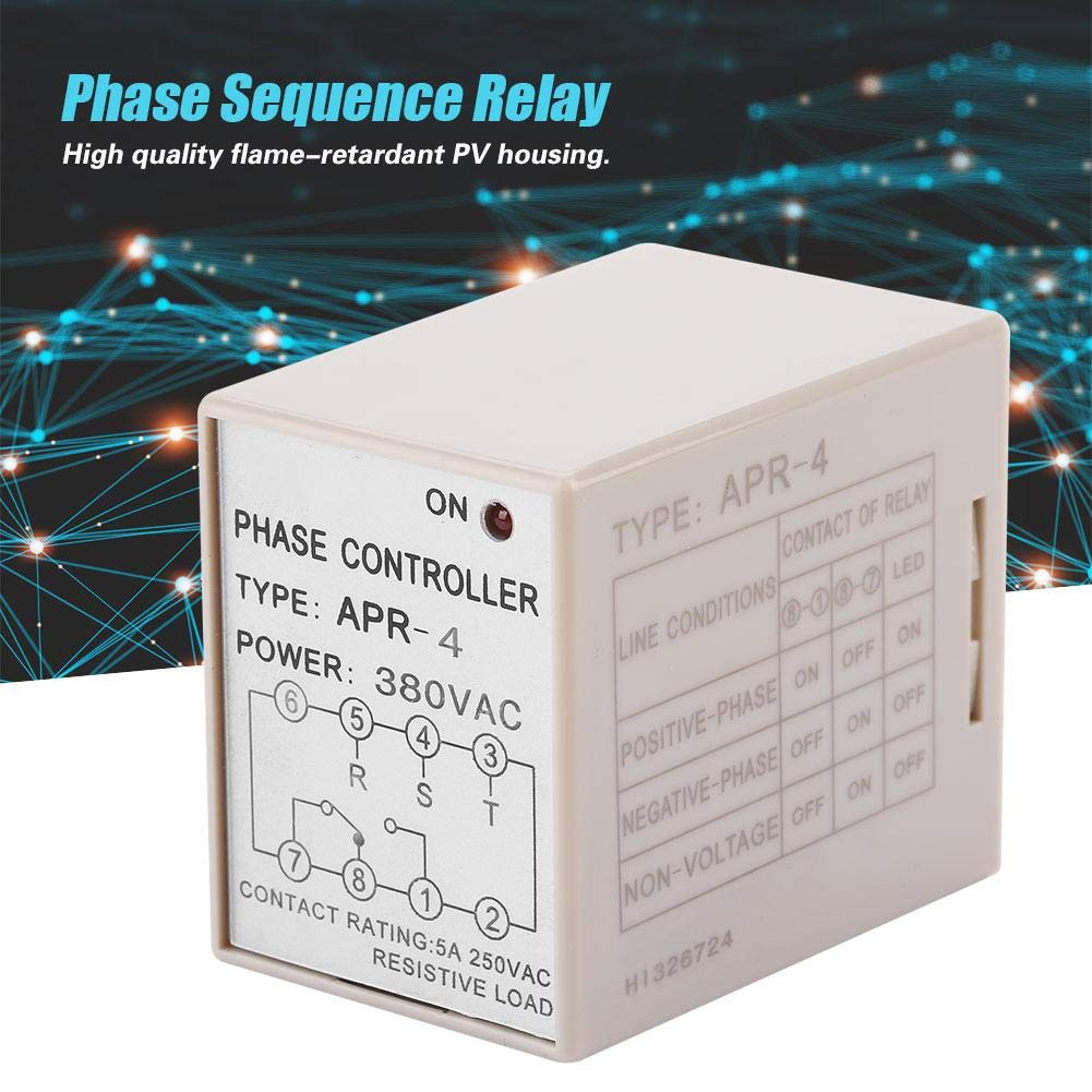 380VAC APR4 Waterproof Phase Reverse Protection Relay 10A 220/380VAC