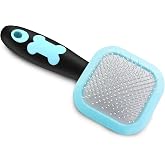 PETPAWJOY Slicker Brush, Dog Brush Gently Cleaning Pin Brush For Shedding Dog Hair Brush For Small Dogs Puppy Yorkie Poodle Rabbits Cats One Size Blue