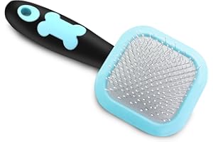 PETPAWJOY Slicker Brush, Dog Brush Gently Cleaning Pin Brush For Shedding Dog Hair Brush For Small Dogs Puppy Yorkie Poodle Rabbits Cats One Size Blue